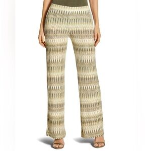 Chico’s Travelers Ikat Fluid Pants Women’s Size M Wide Leg Palazzo Pull On Boho